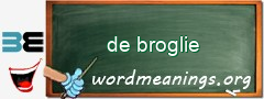 WordMeaning blackboard for de broglie